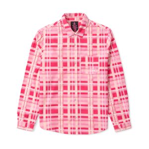 Pink Plaid Western Shirt with Snap Buttons